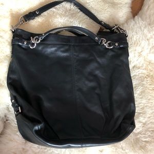 Black coach soft leather shoulder bag